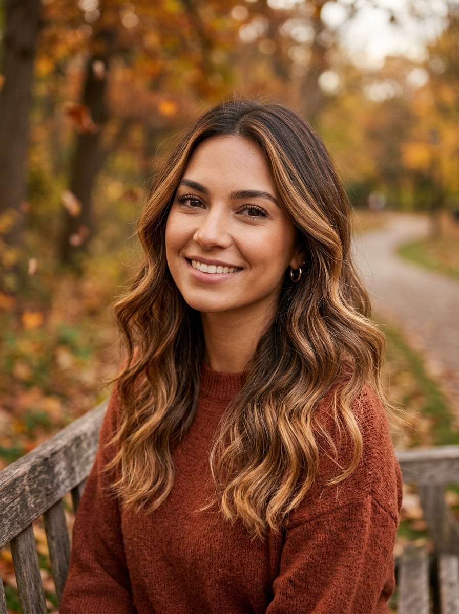 Caramel Balayage - Herbst Haarfarbe 2026
